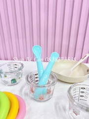 Set 2 thìa silicon ăn dặm theo giai đoạn có hộp Misan