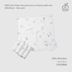 Set 5 Khăn sữa sợi tre lụa La Pomme phối màu