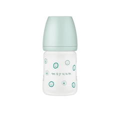 Bình sữa Thủy tinh tráng silicon Moyuum phiên bản Happy More - 150ml