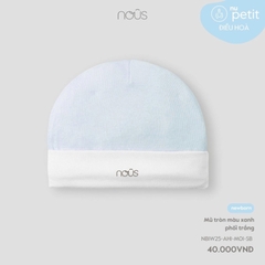 Mũ tròn màu xanh phối trắng NB