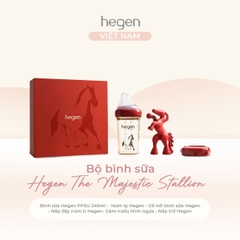 Bộ bình sữa Hegen The Mejestic Stallion Collection 240ml, nắp trữ sữa và gặp nứu