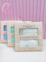 Khăn xô muslin organic cao 6 lớp thêu góc