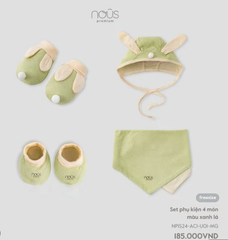 set phụ kiện 4 món màu xanh lá