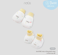 set BTBC màu trắng phối vàng in hình táo đỏ