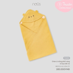 Chăn ủ trắng phối vàng in hoạ tiết vịt