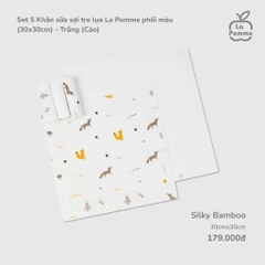 Set 5 khăn sữa sợi tre lụa La Pomme phối màu (30x30cm)