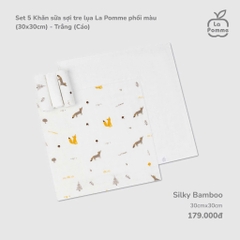 Set 5 khăn sữa sợi tre lụa La Pomme phối màu (30x30cm)