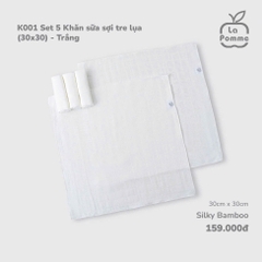 Set 5 khăn sữa sợi tre lụa La Pomme(30x30)