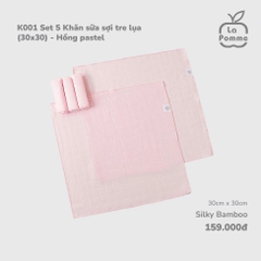 Set 5 khăn sữa sợi tre lụa La Pomme(30x30)