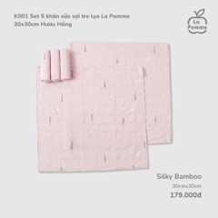 Set 5 khăn sữa sợi tre lụa La Pomme(30x30)