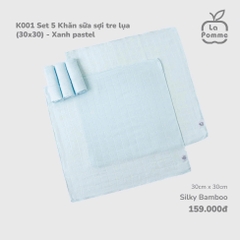 Set 5 khăn sữa sợi tre lụa La Pomme(30x30)