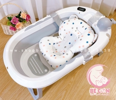 Thau tắm gấp gọn tặng kèm phao bơi có nhiệt kế Honper- xám
