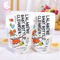 Nước rửa bình thuần chay Lalabebe K-Mom Hàn Quốc dạng túi 400ml cho chai tạo bọt