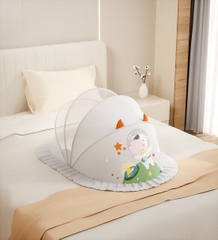 Mùng chụp gấp gọn tròn- xám hình