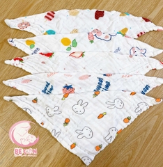 Set 5 yếm xô muslin 6 lớp