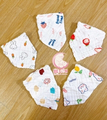 Set 5 yếm xô muslin 6 lớp