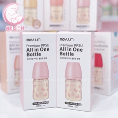 Bình sữa Moyuum hoạ tiết thỏ hồng