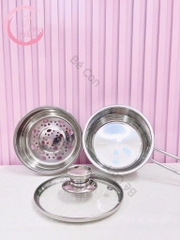 Quánh bột inox 16cm kèm xửng