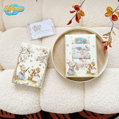 khăn sữa set 5 muslin 4 lớp hoạ tiết cổ tích