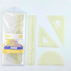 Bộ thước kẻ 4 sản phẩm , chất liệu bằng nhựa, hiệu DUCKEY