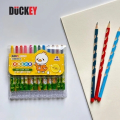 Bút sáp vặn 12 màu, hiệu Duckey, mã DK-CL-144