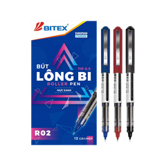 Bút lông bi mực xanh R02 (0.5mm 12 cây/hộp)