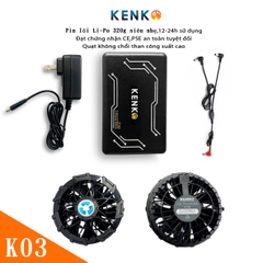 Sạc pin áo điều hòa KENKO Nhật Bản 100-240V siêu bền, bảo vệ pin lâu chai