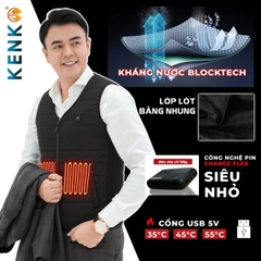 Áo sưởi gile KENKO V01 Nhật Bản 9 vùng nhiệt siêu ấm chống nước và mưa tuyết tuyệt đối