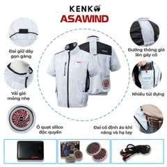 Áo điều hoà KENKO ASAWIND kiểu dáng cộc tay màu ghi