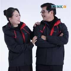 Áo gió sưởi ấm chạy pin KENKO Ultrawarm công nghệ nhiệt tối ưu - Màu đen