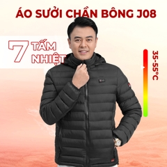 Áo sưởi ấm KENKO J08 màu đen công nghệ Nhật Bản 7-9 vùng nhiệt pin 10000mah tốt nhất hiện nay
