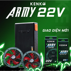 Bộ pin quạt kèm sạc KENKO ARMY 22V bản ECO tiết kiệm
