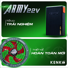 Bộ pin quạt kèm sạc KENKO ARMY 22V bản ECO tiết kiệm