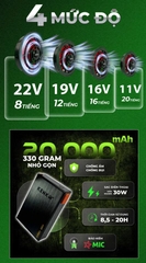 Bộ pin quạt kèm sạc KENKO ARMY 22V bản ECO tiết kiệm