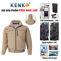 Bộ áo điều hòa KENKO PROMAX 14V mạnh nhất 2023 màu be tối