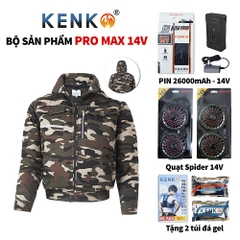 Áo quạt điều hòa KENKO PRO MAX 14V mạnh nhất 2023 màu rằn ri cải tiến nhiều công nghệ