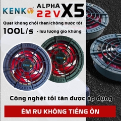 Phụ kiện quạt áo điều hoà KENKO ALPHA X5 22V mạnh nhất, công nghệ quạt siêu êm