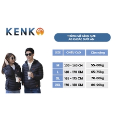 Áo sưởi Nhật Bản Kenko J08 chạy bằng pin siêu ấm, vải chống nước tuyệt đối