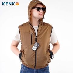Áo điều hòa KENKO SUN-S G4219 Nhật Bản kiểu dáng gile có mũ màu nâu