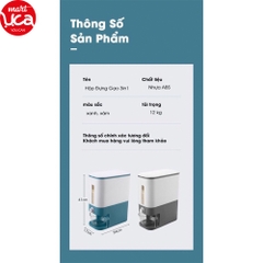 Thùng gạo thông minh 3in1 chứa 12kg