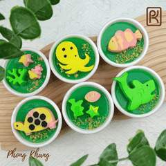 Khuôn silicon làm rau cau hình cá mập và hải sản