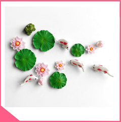 Khuôn silicon 4d cá và hoa sen nhí