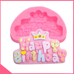 Khuôn silicon 3d làm rau câu chữ happy birthday