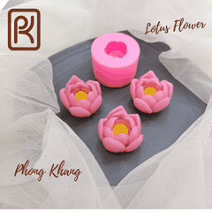 [Ảnh thực] Khuôn silicon 4d Phong Khang làm rau câu hoa sen