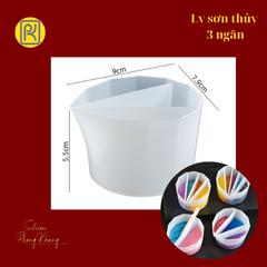 Ly silicon rau câu sơn thủy 3 ngăn