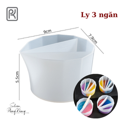 Ly silicon rau câu sơn thủy 3 ngăn