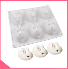 Khuôn silicon làm rau câu con thỏ trắng