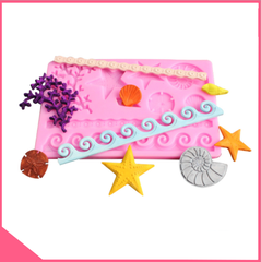 Khuôn silicon 3d làm rau câu ốp thành bánh đại dương