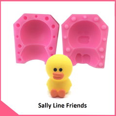 Khuôn silicon 4d làm rau câu vịt line friend