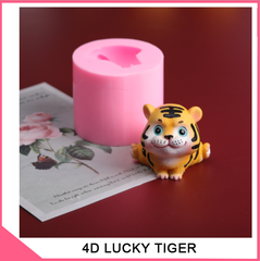 Khuôn silicon 4d con cọp ngồi hai chân